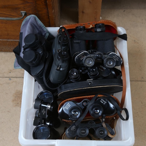 98 - Various binoculars, including Panorama 10x50, Longsite 8x30, Regale Marine 7x50 etc (boxful)