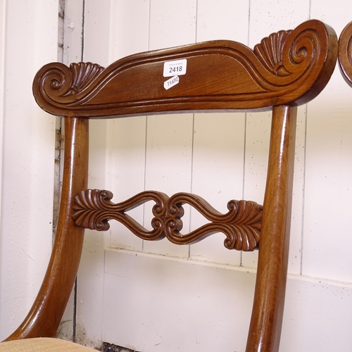 2418 - A pair of Regency design mahogany side chairs