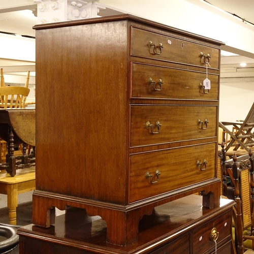 2451 - A reproduction Georgian style mahogany chest of 4 long drawers, with bracket feet, W80cm, H78cm, D46... 