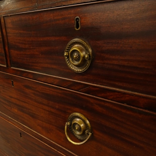 2465 - A 19th century square mahogany 5-drawer chest, W107cm, H105cm, D53cm