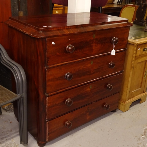 2490 - A 19th century mahogany 4-drawer chest, W52cm