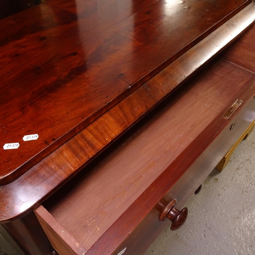 2490 - A 19th century mahogany 4-drawer chest, W52cm