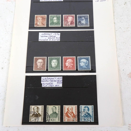 193 - Early West German postage stamps, 3 sets, 1952, 1954 and 1955