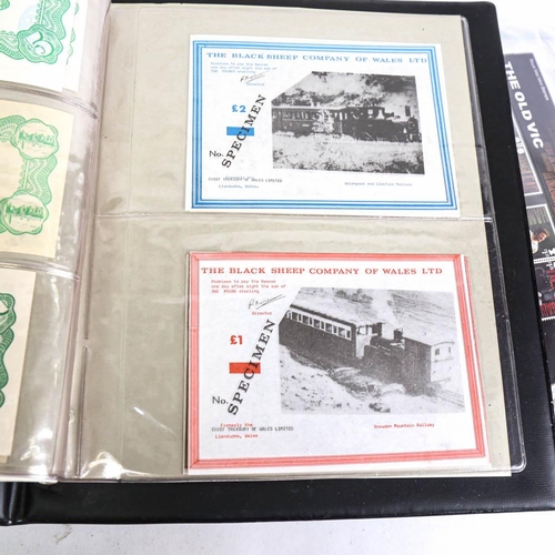 217 - An album of Vintage banknotes, and albums of British Mint postage stamps