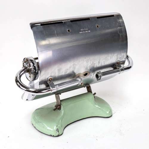 460 - A Vintage painted aluminium and chrome table-top electric heater, W55cm, H36cm