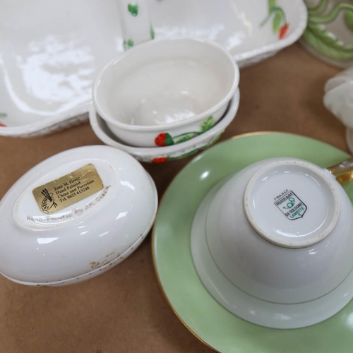 465 - Various ceramics, including strawberry dish, fish sauce dish etc