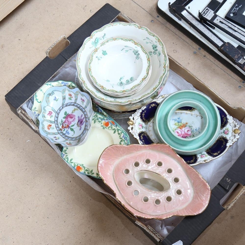 469 - A box of various ceramics, including Minton table centre, Johnson Brothers plates etc