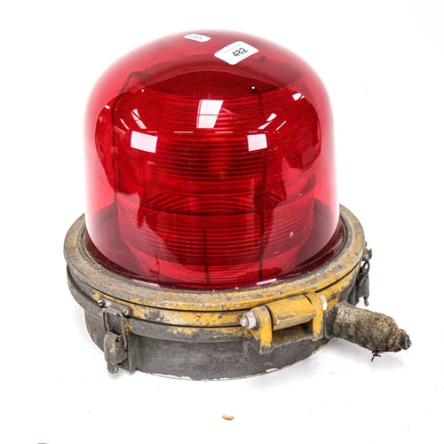 482 - A Vintage ship's lantern with red glass shade, diameter 27cm