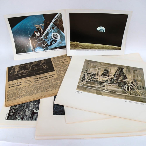 490 - A collection of NASA photographs, relating to the Apollo 9 moon landing, and a copy of the San Franc... 