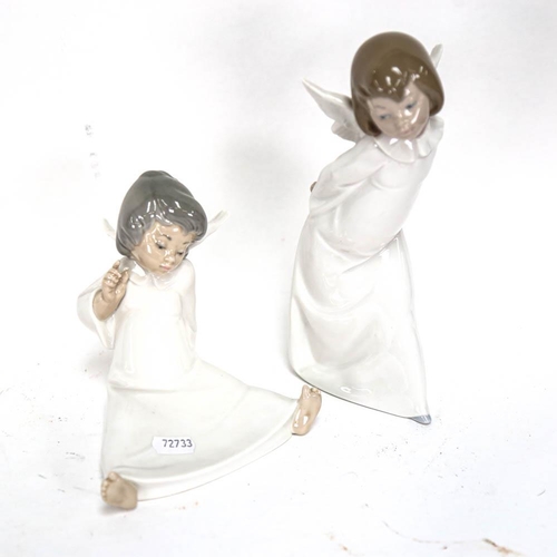 503 - 2 Lladro porcelain angels, tallest 24cm