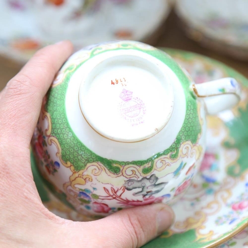 524 - 4 Dresden cups, saucers and plates, and a pair of Minton trios