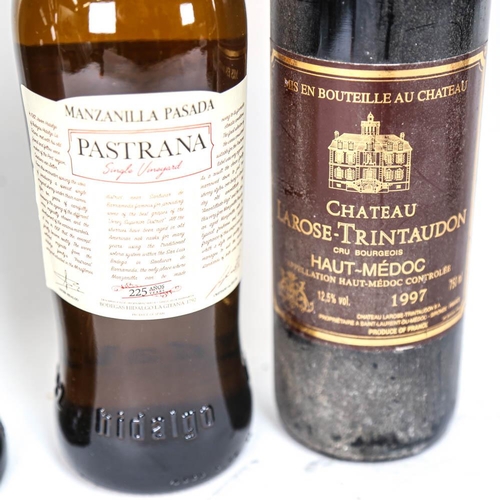 525 - 4 bottles of wine and fortified wine, 2 red Bordeaux, Chateau Pitray 1995, Chateau Larose-Trintaudon... 