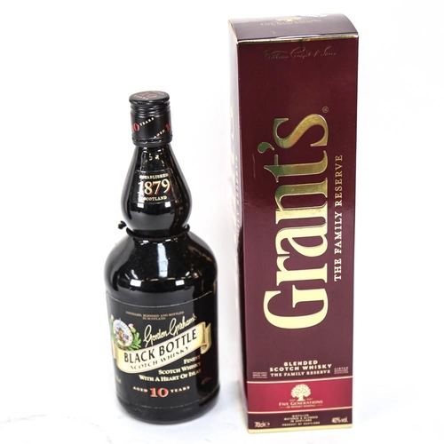 526 - Boxed Grant's Whisky, and Gordon Grahams Black Bottle Whisky