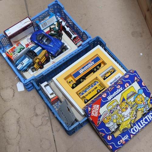 561 - 2 boxes of Vintage diecast collectable toys and vehicles, some boxed