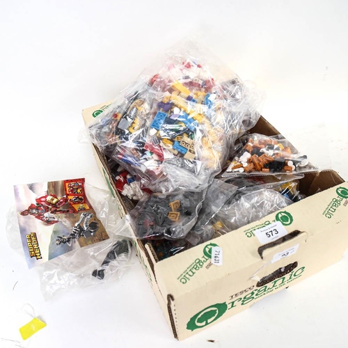 573 - A box of various LEGO, including super heroes (boxful)