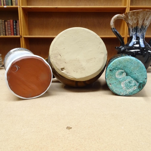 608 - A group of 6 Studio pottery pieces, tallest 26cm