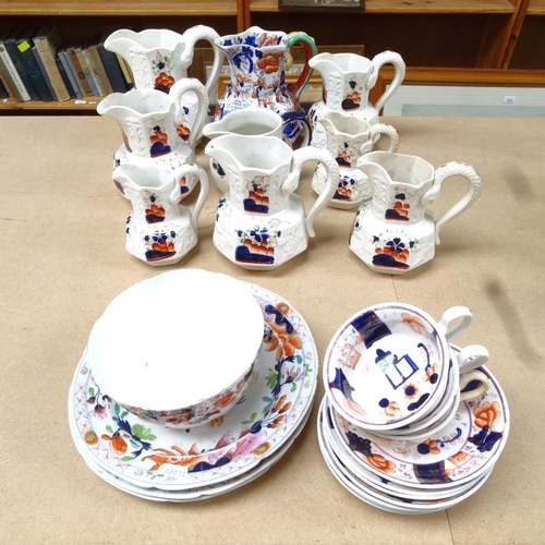 609 - Masons and other similar jugs, teaware, Victorian teaware etc