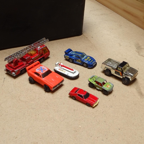 615 - A boxful of Vintage diecast trucks, cars etc