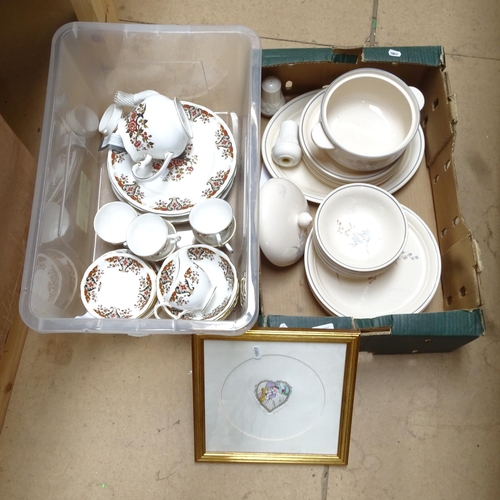 619 - 2 boxfuls with a Noritake Keltcraft dinner service, and a Colclough tea set and dinnerware