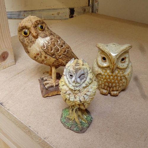 656 - Owl figures, Alsatians etc