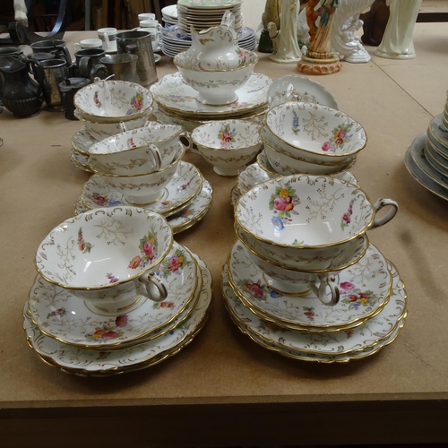 669 - Vintage Coalport tea service, with painted floral and gilded decoration