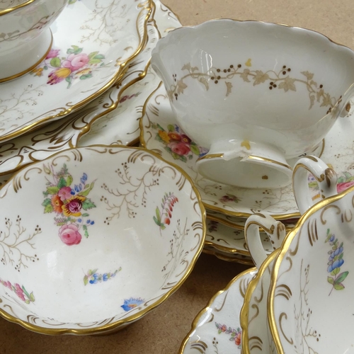 669 - Vintage Coalport tea service, with painted floral and gilded decoration