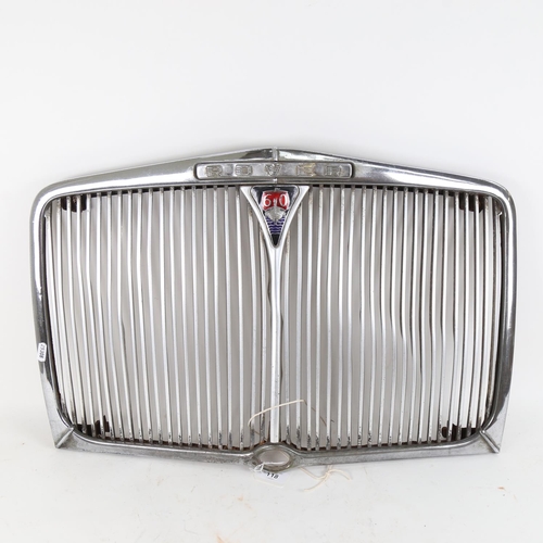 118 - A Vintage chrome Rover 60 Classic car radiator grille, W63cm H41cm