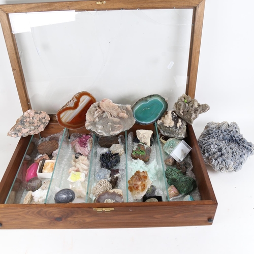 124 - Various crystal and gemstone specimens, including agate slices, hardstone eggs etc (2 boxes)