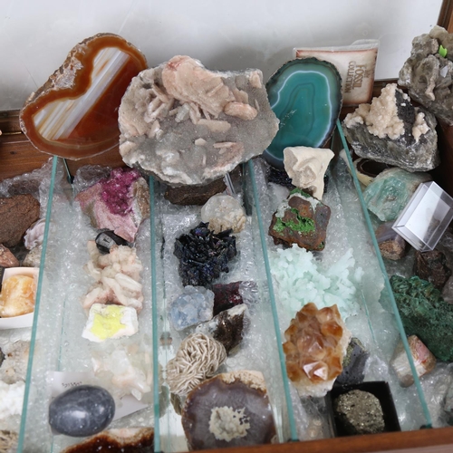 124 - Various crystal and gemstone specimens, including agate slices, hardstone eggs etc (2 boxes)