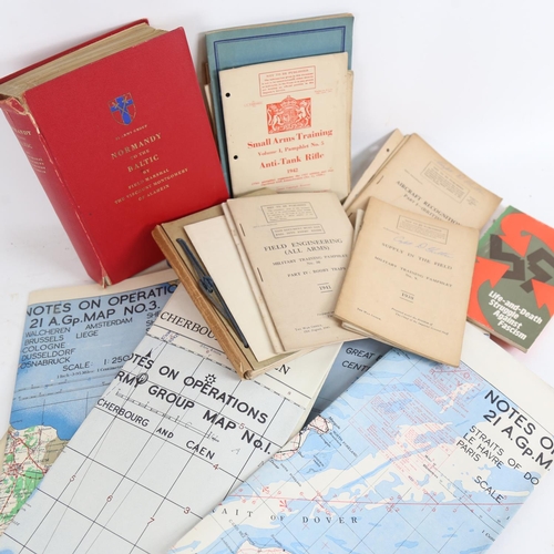 130 - Restricted folder of notes of the operations of 21st Army Group, including maps, a War Office Honora... 