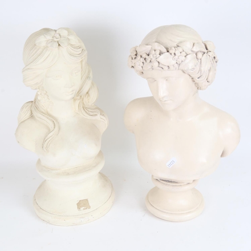 63 - 2 resin busts, including Antonius, both unsigned, largest height 42cm (2)