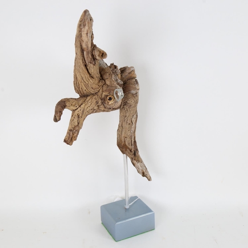 67 - Chris Watson, mixed media wood sculpture, wood beast, height 47cm