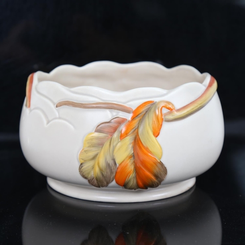 75 - An Art Deco Clarice Cliff Newport Pottery Autumn Leaf pattern moulded fruit bow, model no. 8334, dia... 