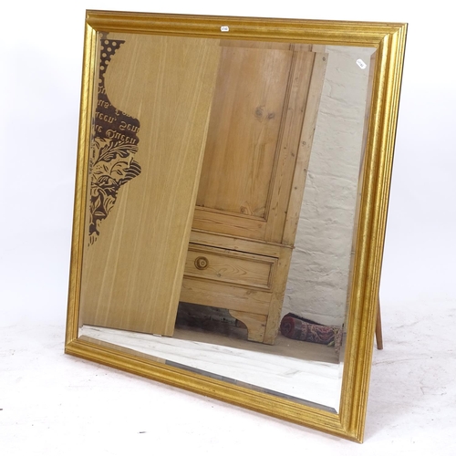 2149 - A modern gilt-framed bevel-edge wall mirror, 102cm x 102cm