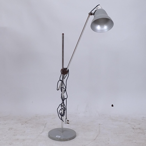 2185 - CONRAN style 1960s' adjustable floor lamp, with rosewood and engine turned fittings, tallest setting... 