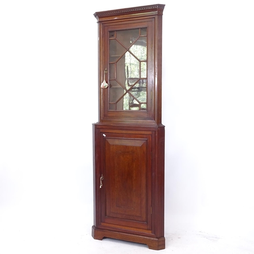 2243 - A 19th century mahogany corner display cabinet, W66cm, H198cm