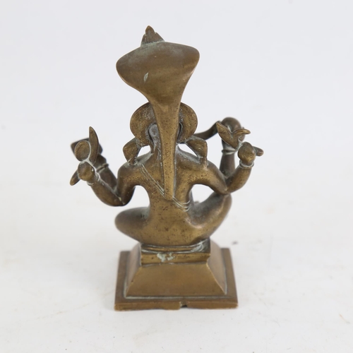 153 - An Indian bronze Hindu Ganesha deity figure, height 12cm