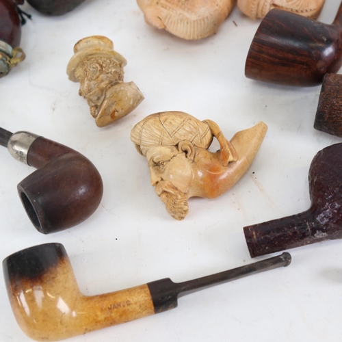 178 - Various Antique pipes, including figural Meerschaum examples, terracotta etc (boxful)