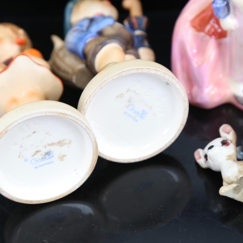 203 - Various porcelain figures, including Royal Doulton The Bedtime Story HN2059, Goebel figures etc (5)