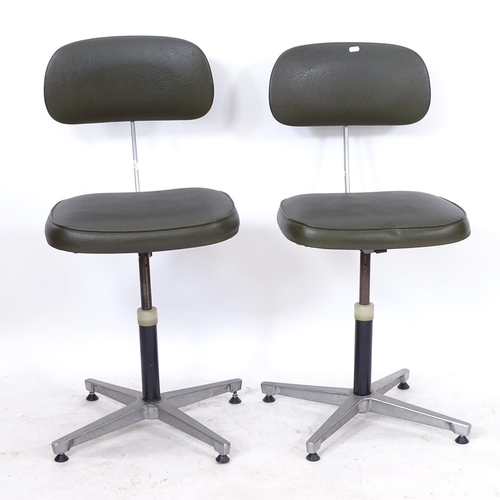 2288 - Omal, a pair of mid-century swivel machinist/work chairs