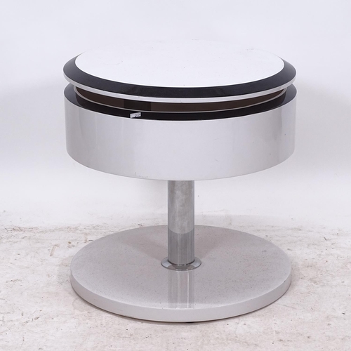 2312 - A contemporary design black and white glossy dry bar coffee table, with swivel-top storage, W50cm, H... 