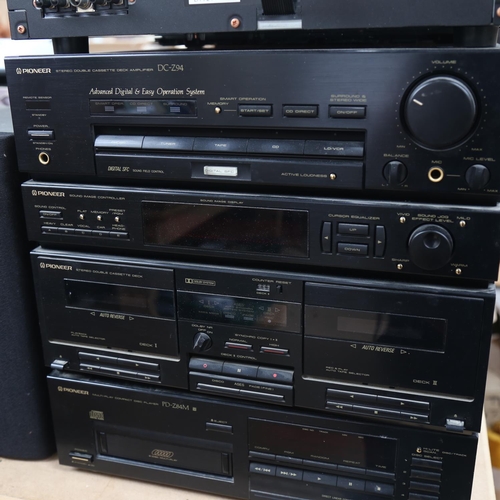 274 - Various stacking hi-fi and sound equipment, including Pioneer tuner model F-Z94L, Pioneer double-cas... 