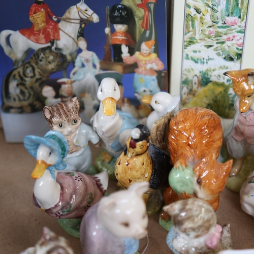 488 - A group of Vintage Beswick Beatrix Potter figures, including Mrs Tiggy-Winkle, Sally Henny Penny, an... 