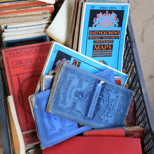 500 - A boxful of Vintage travel guides, maps and books