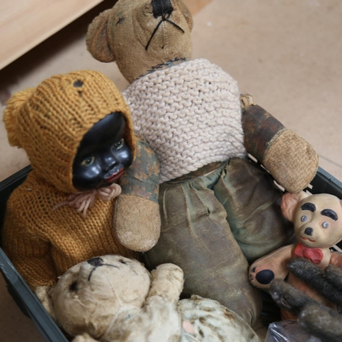 503 - Vintage teddy bears and a doll