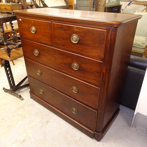 2605 - A 19th century mahogany 5-drawer chest, W120cm, H118cm