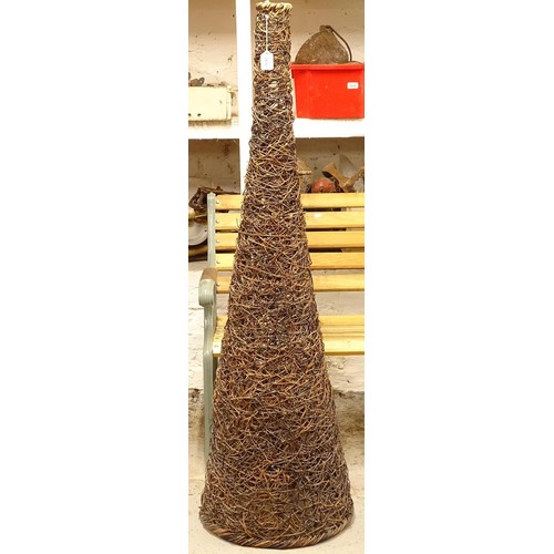 2616 - A wicker conical stand, H145cm