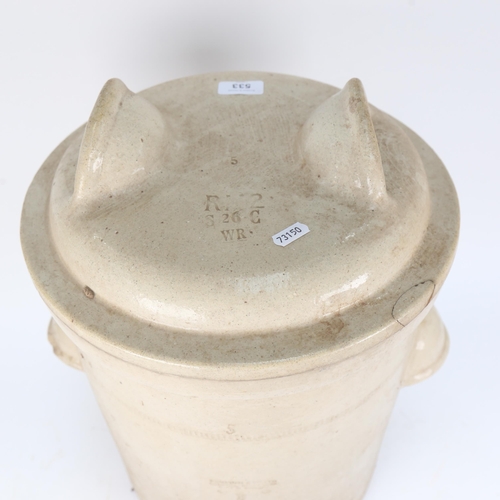 533 - A large Doulton & Co stoneware flagon and cover, height 49cm