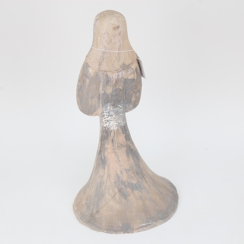 564 - A painted clay figure of an Oriental lady (A/F), height 34cm