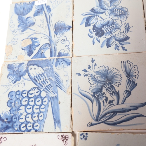 583 - 12 Antique Delft hand painted tiles, 13cm